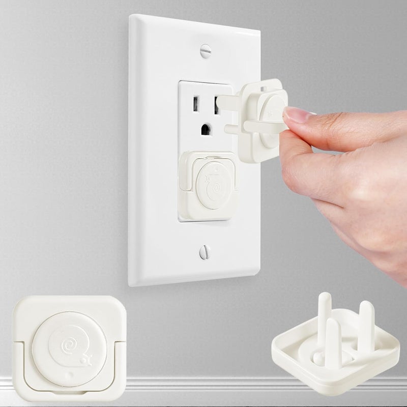 CharmFields Store Outlet Covers Baby Proofing, 48 Pack Child Proof Plug Socket Covers Electric Plug Protectors Safety Caps with Hidden Pull Handle, for US 3-Prong, Snail - Image 1